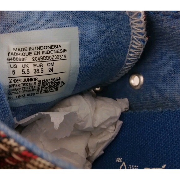 Converse Multicolor Striped Canvas Shoes Low Top Junior Mens 6 Womens 8 8.5 - Picture 16 of 16